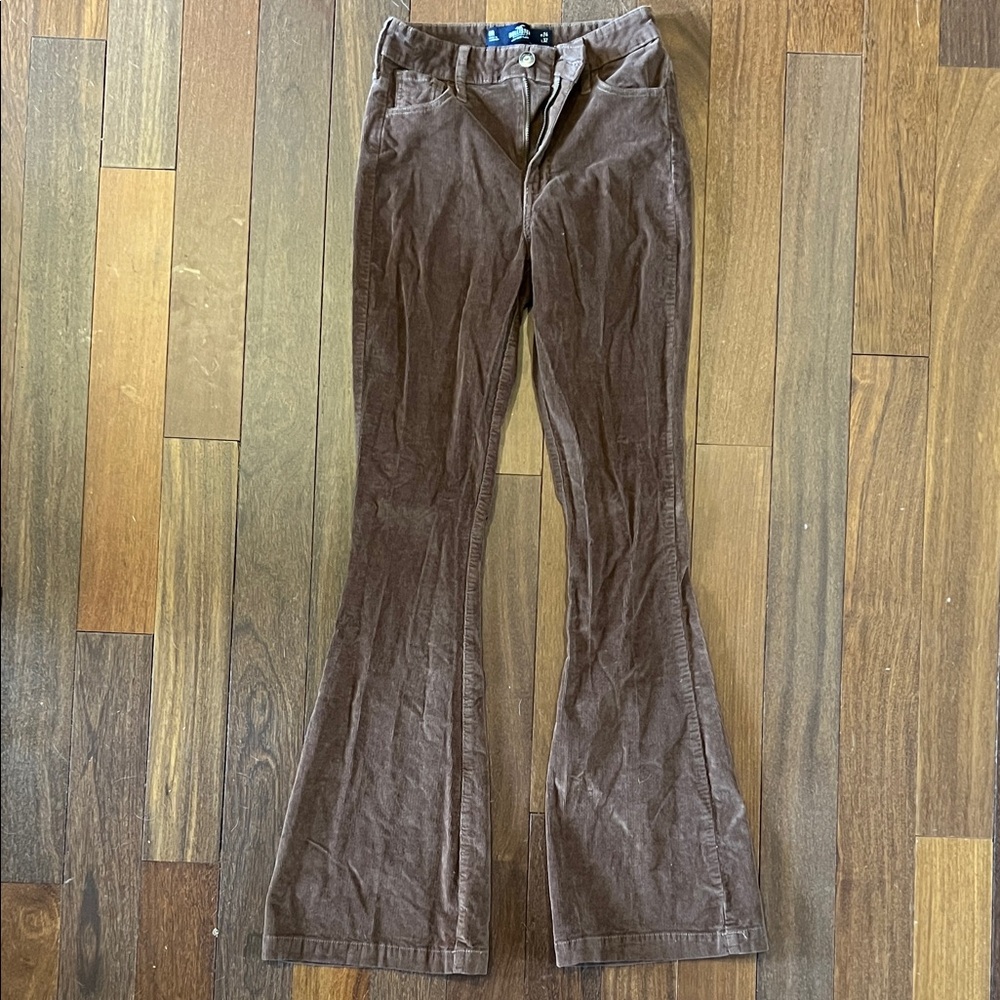 Hollister High-Rise Brown Corduroy Flared Pants